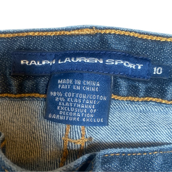Ralph Lauren Sport Jeans Women’s 10 Blue Denim Cropped  Logo Classic Preppy - Picture 7 of 12